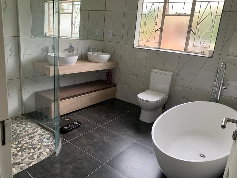 Marble bathroom renovation completed by MZSteel